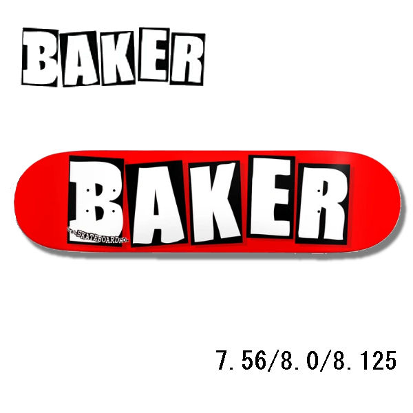 Baker Skateboards Brand Logo Red White Skateboard Deck 8 x 31.5 