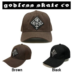 �ygodless�z�S�b�h���X SKATEBOARD LOGO Structured 6 Panel Mid Profile Baseball Cap �L���b�v �X�q �x���N�� �X�P�{�[ �X�g���[�g 54TIDE 54PARK ONE SIZE 2�J���[