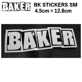 【BAKER】ベイカー BK STICKERS BRAND LOGO SM ブランドロゴ ホワイト 4.5cm×12.8cm