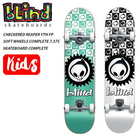 【BLIND】ブラインド CHECKERED REAPER YOUTH FIRST PUSH SOFT WHEELS COMPLETE SKATEBOARD キッズ コンプリート スケートボード 7.375 2カラー【あす楽対応】