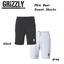【GRIZZLY】グリズリー 2022 人気 定番モデル Mini Bear Sweatshorts ミニベアスウェットショーツ メンズ スケートボード sk8 skateboard S/M/L//XL BLACK GREY【正規品】【あす楽対応】