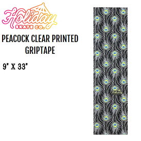 【HOLIDAY SKATE CO.】ホリデー PEACOCK CLEAR PRINTED GRIPTAPE デッキテープ グリップテープスケートボード ブラック クリア 9in×33in【あす楽対応】