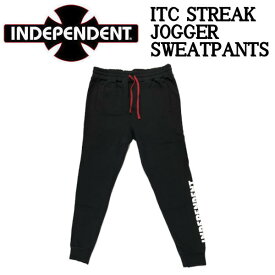 【INDEPENDENT】インデペンデント 2022春夏 ITC STREAK JOGGER SWEATPANTS メンズ ジョガー スウェットパンツ スケートボード スケボー M/L/XL ブラック【あす楽対応】