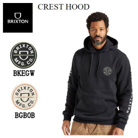 【BRIXTON】ブリクストン 2022秋冬 CREST HOOD メンズ パーカー フード スケートボード キャンプ アウトド ア M/L/XL 2カラー【正規品】