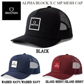 【BRIXTON】ブリクストン 2023春夏 ALPHA BLOCK X C MP MESH CAP メンズ スナップバック キャップ 帽子 スケートボード ONE SIZE 3カラー【正規品】【あす楽対応】