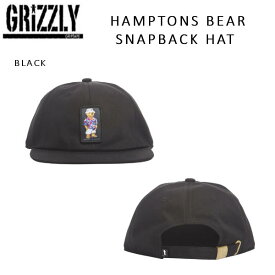 【GRIZZLY】グリズリー 2022/2023 HAMPTONS BEAR SNAPBACK HAT BLACK メンズ レディース スナップバック 帽子 キャップ スノーボード スケボー ストリートファッション【正規品】