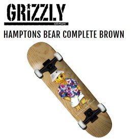 【GRIZZLY】グリズリー HAMPTONS BEAR COMPLETE BROWN コンプリートデッキ スケートボード 完成品 キッズ アダルト 子供 大人 スケボー 7.37/7.75/8.0/8.25【あす楽対応】