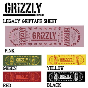 �yGRIZZLY�z�O���Y���[ LEGACY GRIPTAPE SHEET �O���b�v�e�[�v �f�b�L�e�[�v �X�P�[�g�{�[�h SKATEBOARD Griptape 9×33 5�J���[�y���K�i�z