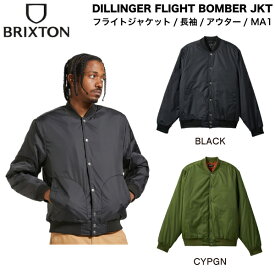 【BRIXTON】ブリクストン 2024秋冬 DILLINGER FLIGHT BOMBER JKT メンズ フライトジャケット MA-1 アウター アウトドア ストリート スケートボード M/L/XL 2カラー【正規品】
