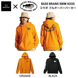 【BRIXTON】ブリクストン 2024春夏 BASS BRAINS SWIM HOOD メンズ プルオーバー パーカー 長袖トップス バックプリント バス釣り フィッシング アウトドア キャンプ M/L 2カラー【正規品】