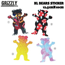 【GRIZZLY】グリズリー XL Bears Sticker ロゴ ステッカー シール スケートボード ストリート 12.5cmx10cm 4カラー【正規品】