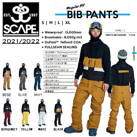 【SCAPE】エスケープ 2021/2022 BIB PANTS メンズ スノーパンツ アウター スノーウェア スノーボード S/M/L/XL 8カラー【あす楽対応】