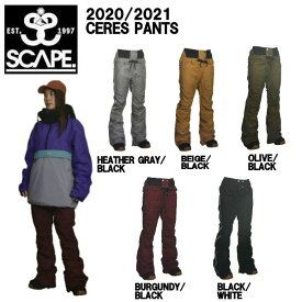 【SCAPE】エスケープ 2020-2021 WOMANS CELES PANTS ウーマンズ セレスパンツ スノーパンツ ボトムス スノーウェア スノーボード S/M/L 5カラー【あす楽対応】