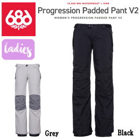 【686】2022/2023 WOMANS Progression Padded Pant V2 ウーマンズ プログレッション パッドパンツ パッド入り プロテクター 防水 レディース スノーウェア S/M/L 2カラー