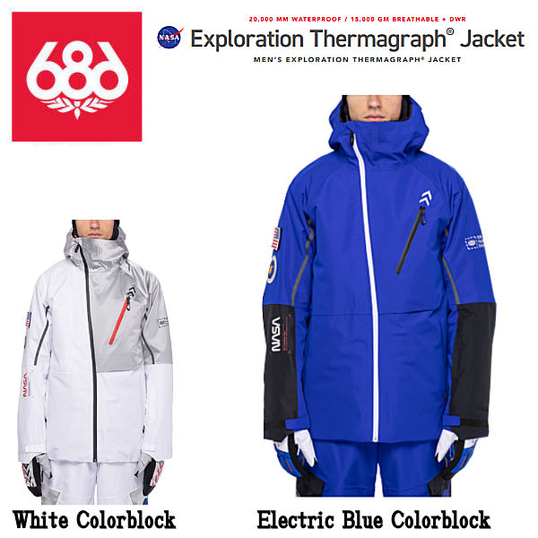 【特典あり】【686】2022/2023 シックスエイトシックス Exploration Thermagraph Jacket メンズ NASA  コラボ サーモグラフジャケット スノージャケット ナサ アウター スノーウェア スノーボード M/L/XL 2カラー【あす楽対応】 |  surf＆snow