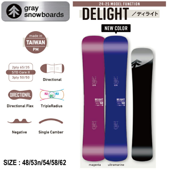GRAY DELIGHT 153n スノーボード GRAY グレイ ディライト・ウルトラ 