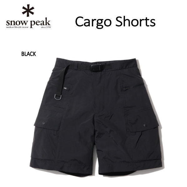 【Snow Peak × TONEDTROUT】スノーピーク 2022春夏 Cargo Shorts カーゴショート キャンプ アウトドア 釣り フィッシング キャンプ ブラック【正規品】