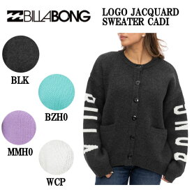 【BILLABONG】ビラボン 2024秋冬 レディース LOGO JACQUARD SWEATER CADI セーターカーディガン アウトドア キャンプ スポーツ スケボー スノボ M 4カラー【正規品】