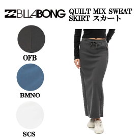 【BILLABONG】ビラボン 2024秋冬 レディース QUILT MIX SWEAT SKIRT スウェット ロングスカート ストリート カジュアル シンプル M/L 3カラー【正規品】