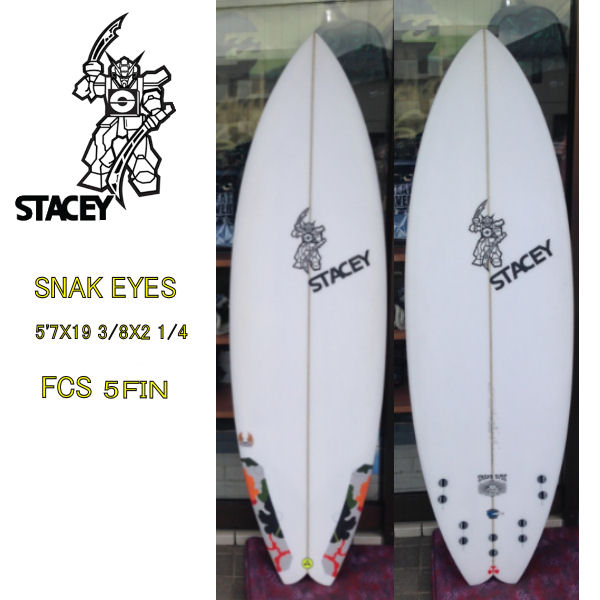 【STACEY】ステイシーサーフボード Snake Eyes スネークアイズ 板 57×19 3/8×2 1/4 サーフィン | surf＆snow  ５４ＴＩＤＥ