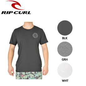 【RIP CURL】リップカール 2019春夏 CONPASS UV TEE メンズ ラッシュTシャツ 半袖 ラッシュガード 海水浴 プール UVカット S・M・L BLK WHT
