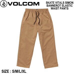 �yVOLCOM�z�{���R�� SKATE VITALS SIMON BANNEROT ELASTIC WAIST PANTS �����Y �p���c �{�g���X ���Y�{�� �e�[�p�[�h �A�E�g�h�A �L�����v �X�P�[�g�{�[�h �X�g���[�g S/M/L/XL�y���K�i�z