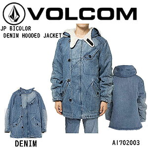 �yVOLCOM�z�{���R�� JP BICOLOR DENIM HOODED JACKET �����Y �{�A�W���P�b�g �A�E�^�[ �R�[�g �J�W���A�� �A�E�g�h�A �L�����v S/M/L�y���K�i�z