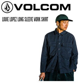 【VOLCOM】ボルコム 2022秋冬 LOUIE LOPEZ LONG SLEEVE WORK SHIRT メンズ ワークシャツ ルイ・ロペス 長袖 ボタン M/L/XL ネイビー【正規品】【あす楽対応】