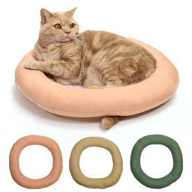 どこでもベッド Plus プラス サークル くすみカラー ゴロにゃんオリジナル 猫用 縁どりベッド 底なし ダスティ―カラー