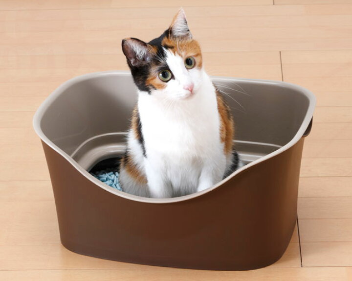 ボンビアルコン ラクラク猫トイレ ダブルWブロック 猫用トイレ 猫用品のゴロにゃん ラクラク猫トイレ ダブルブロック アイボリー(1セット)