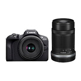【あす楽　送料無料】Canon ミラーレス一眼カメラ EOS R100 ダブルズームキット(RF-S18-45+RF-S55-210) ブラック/APS-C/約356g EOSR100-WZK