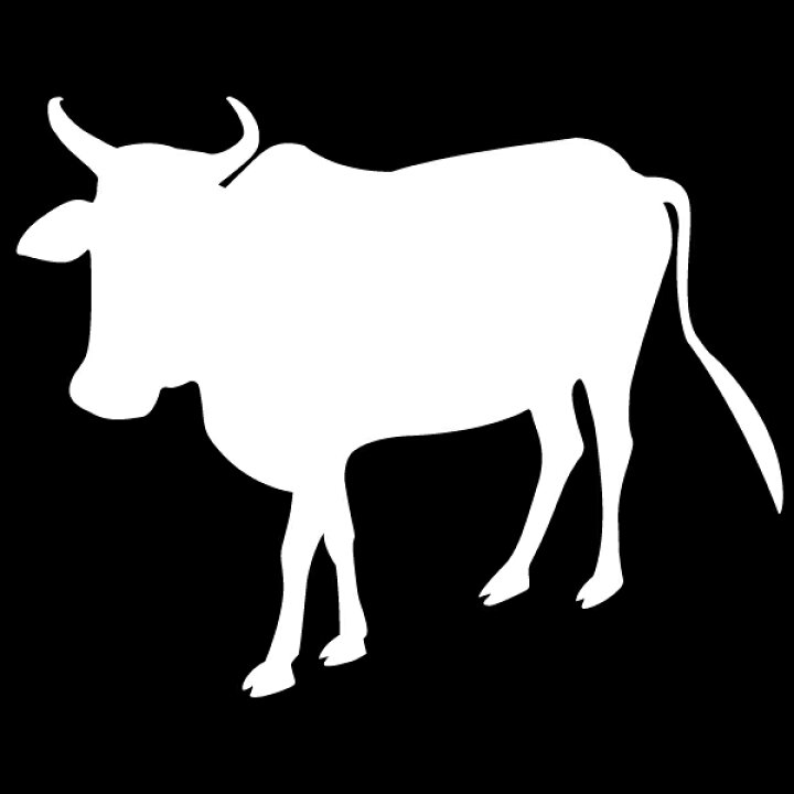 楽天市場 シルエットステッカーでオシャレ シルエットステッカー 牛 ステッカー カラー10種類 転写ステッカー 防水 メール便送料無料 マミーショップ