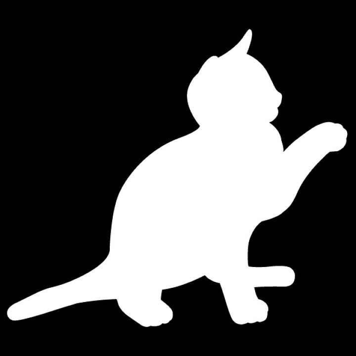楽天市場 シルエットステッカーでオシャレに かわいいねこシルエットステッカー お手をする猫 カラー10種類 ステッカー サーフィンステッカー 防水 傷隠し シール メール便送料無料 マミーショップ
