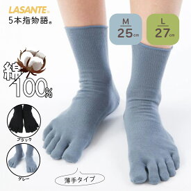 1000円ぽっきり 【単品880円は別ページ】綿100％ 薄地 5本指ソックス 日本製 M(25cm)/L(27cm)【6270】 送料込み ラサンテ 五本指ソックス メンズ 五本指靴下 5本指靴下 メンズ靴下 男性 紳士 ビジネス 仕事 臭い対策 水虫対策 コットン 丈夫 1000円ポッキリ 送料無料
