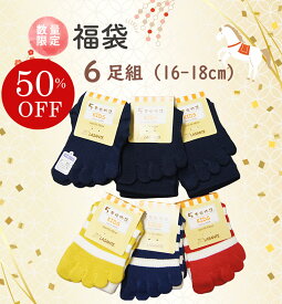 50％OFF！ キッズ5本指ソックス 福袋 6足組 絵本付き！LASANTE 16-18cm 19-21cm 五本指靴下 一ラサンテのお得な福袋 日本製 靴下 五本指ソックス 送料弊社負担