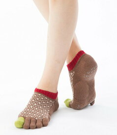 5本指ソックス Foot arch バイヤスダイヤ アンクル [130161]23-25cm ベーシックエアークッション knitido+ ニッティドプラス ヨガ ピラティス オーガニックコットン 五本指 靴下