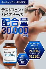 テストロングPRO 30,000mg テストステロン サプリ テストフェン フェヌグリーク バイオドーパ アストラジン ビタミンD 亜鉛 シラジットエキス GMP認定国内製造 90粒(1ヶ月分)