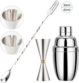 【即納】【送料無料】カクテルシェイカーセット ジガーカップ 目盛り付き 2点/3点セット メジャーカップ 30ml/45ml バースプーン マドラー カクテル 計量カップ ジガー カクテルシェーカーセットバーテンダー ハイボールお酒カクテルセット バーテンダー初心者用 自宅用