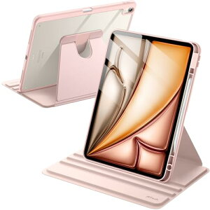 �y����5�{�|�C���g�z��]�P�[�X iPad Air 13�C���` M3/M2�i2025/2024�j�p Pencil�z���_�[�t�� 360°��]�ی� �X�^���h�J�o�[ �N���A�o�b�N �I�[�g�E�F�C�N/
