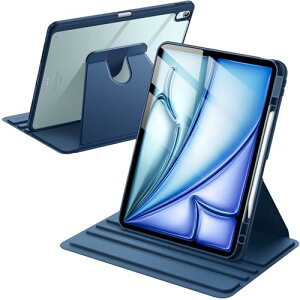 ��]�P�[�X iPad Air 13�C���` M3/M2�i2025/2024�j�p Pencil�z���_�[�t�� 360°��]�ی� �X�^���h�J�o�[ �N���A�o�b�N �I�[�g�E�F�C�N/