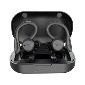 TWS Bluetoothヘッドフォン ワイヤレスイヤホン CSR aptx ワイヤレスイヤホン ヘッドホン セミインイヤー Apple Huawei用 (超軽量 防水 スポーツブラック)