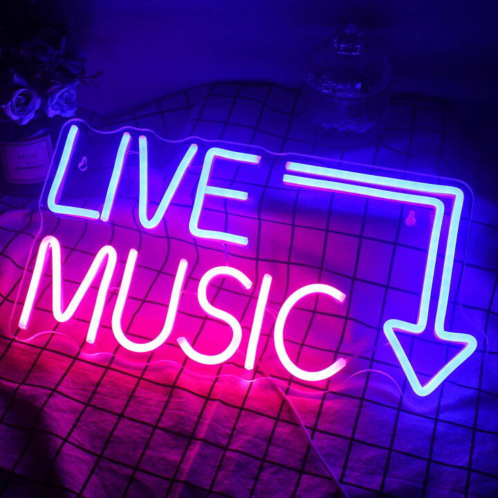 楽天市場】live musicネオンサイン 音楽ネオンライトサイン ネオンバー 