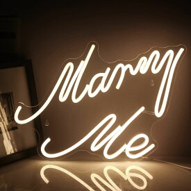 marry meネオンサイン LEDネオンライト 暖かい白い夜のランプ アート装飾ライト 寝室 結婚式 パーティー装飾 記念日 誕生日プレゼントのための壁のライト