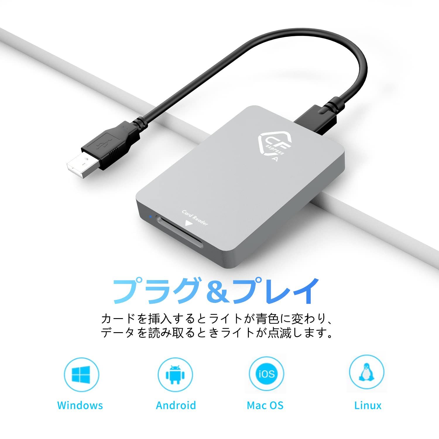 楽天市場】CFexpress Type A カードリーダー USB 3.1 Gen2 10Gbps 高速 