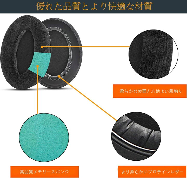 楽天市場】イヤーパッド ヘッドホンパッド 交換用パッド イヤー 
