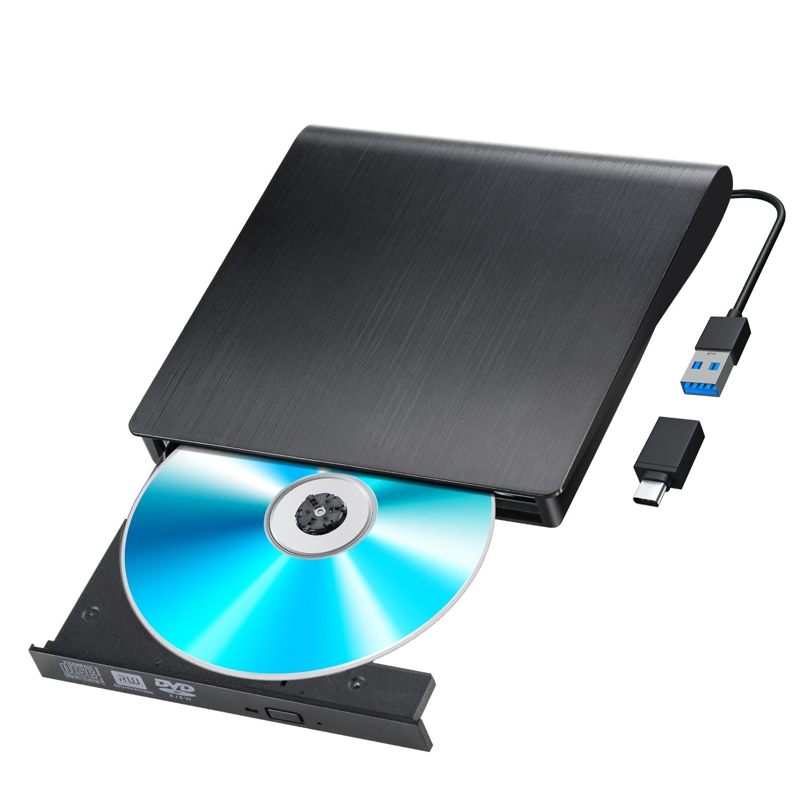 最大56%OFFクーポン CD DVDドライブ 外付け USB3.0 USB-Cアダプター付き