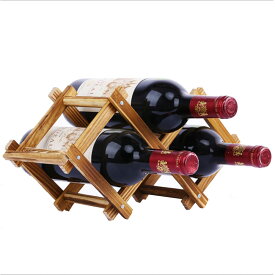 ワインラック ワインホルダー ワインボトルラック 木製 折りたたみ式 3本 ワイン シャンパン インテリア 収納 横置き