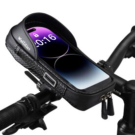 自転車 スマホホルダー バイク スマホホルダー 防水 ロードバイク スマホホルダー 自転車 バッグ トップチューブバッグ 360度回転 遮光 強力固定 高感度タッチスクリーン 7インチ対応 クロスバイク スクーター 携帯ホルダー