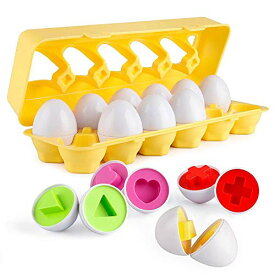 モンテッソーリ おもちゃ パズル イースター 12 卵 玩具 おもちゃ おもちゃ 12カラーシェイプ マッチングエッグセット はめこみ 形合わせ 1 2 歳 学習玩具 (卵12個)
