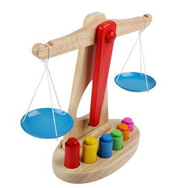 木製天秤スケールおもちゃ、子供用数学教材、幼稚園早期教育計量おもちゃ、子供用知育玩具、3歳以上の子供が遊ぶ楽しい教育用